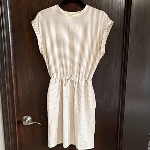 a new day Beige & Ivory Striped Drawstring Mini Dress
